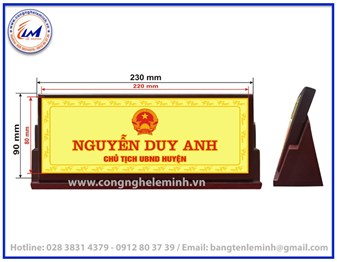 BẢNG CHỨC DANH ĐẾ CHỮ A 1 MẶT NHỎ 