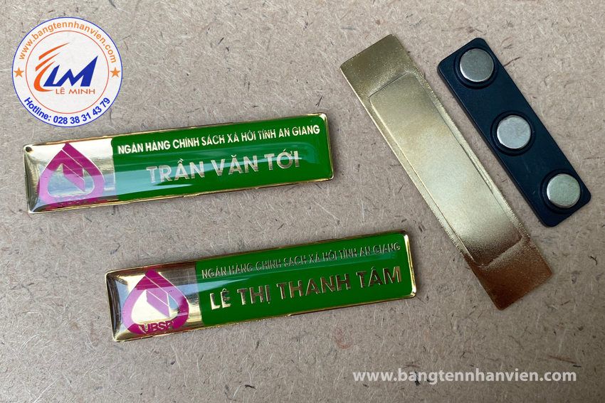BẢNG TÊN ĐEO ÁO NGÂN HÀNG HỢP TÁC XÃ GẮN NAM CHÂM 