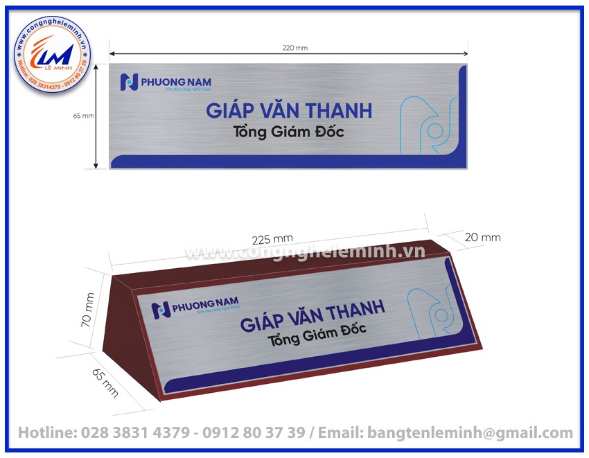 BIỂN CHỨC DANH ĐẾ 1 MẶT KHỐI 