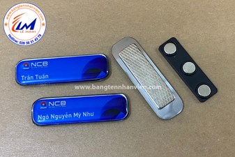 Mẫu Bảng tên Nhân Viên Ngân Hàng NCB GẮN NAM CHÂM